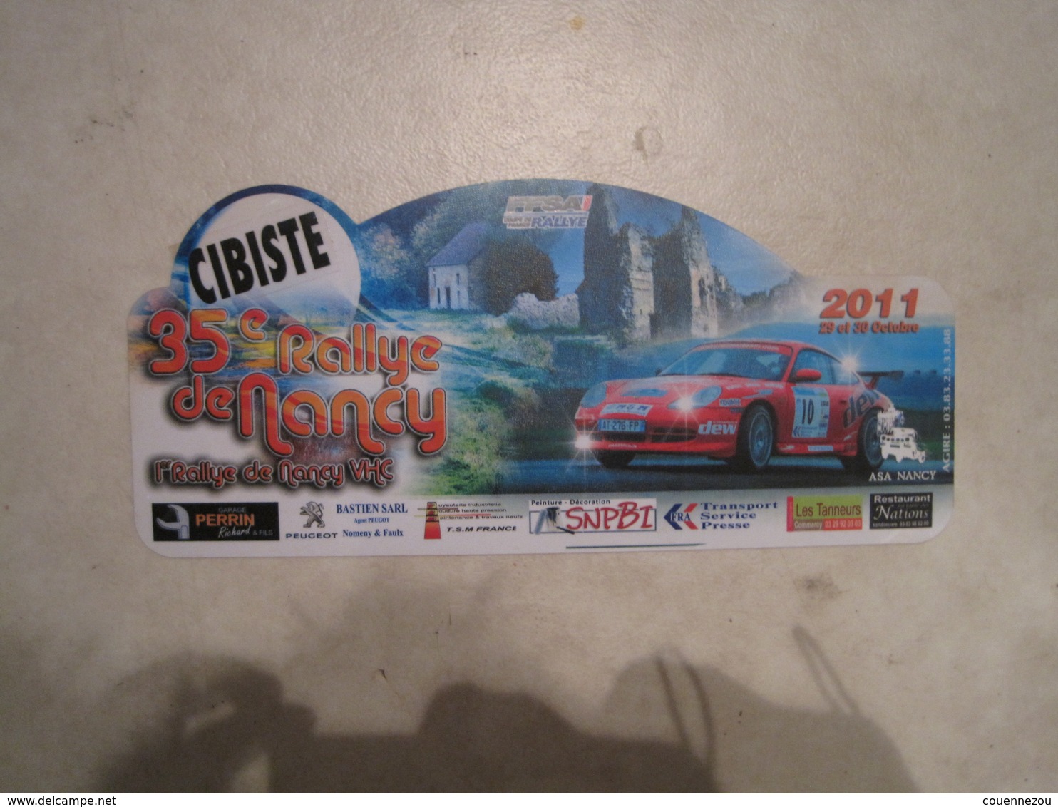 PLAQUE DE RALLYE    35 EME RALLYE DE NANCY  2011 - Placas De Rally