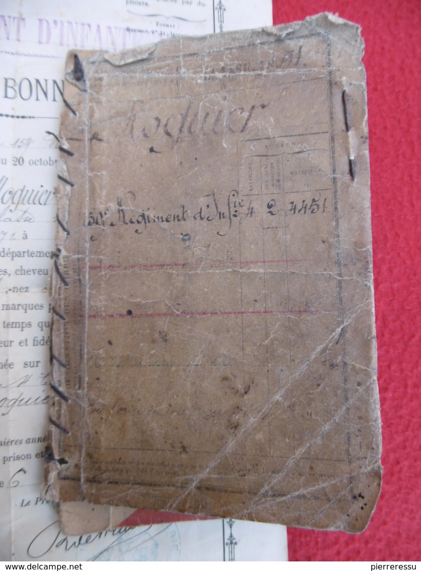 159 REGIMENT D INFANTERIE NOGUIER AUGUSTE D ALLEGRE LES FUMADES GARD - Documents