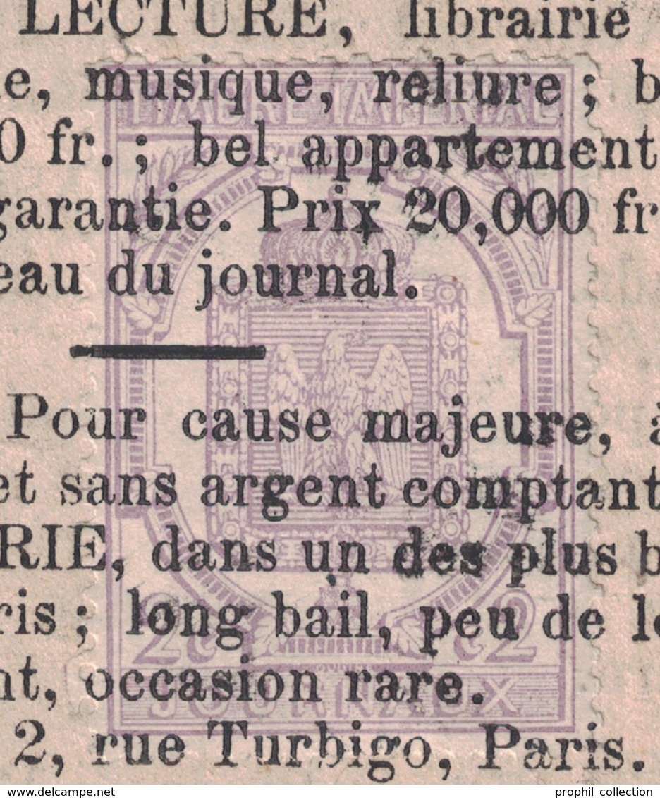 TIMBRE Pour JOURNAUX N° 7 (2c VIOLET) SUR GRAND FRAGMENT De JOURNAL De JUILLET 1870 Avec OBLITERATION TYPOGRAPHIQUE - Zeitungsmarken (Streifbänder)