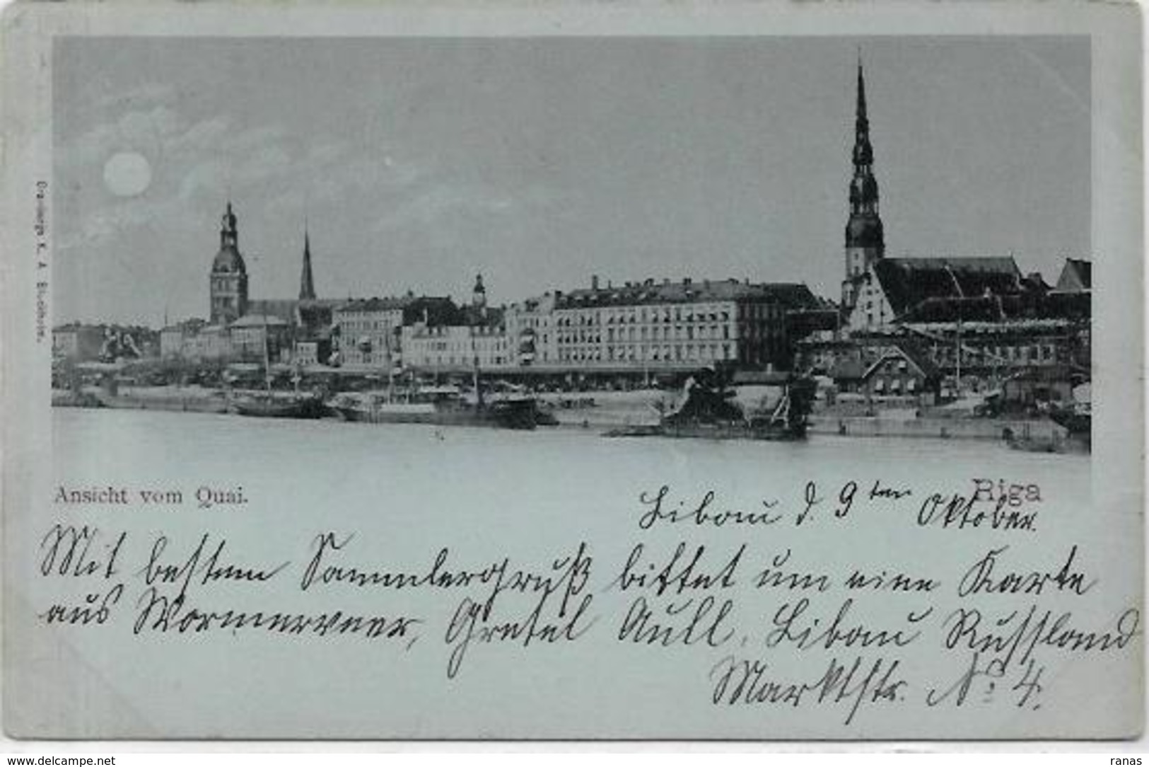 CPA Lettonie Latvia Circulé Voir Scan Du Dos RIGA 1899 - Latvia