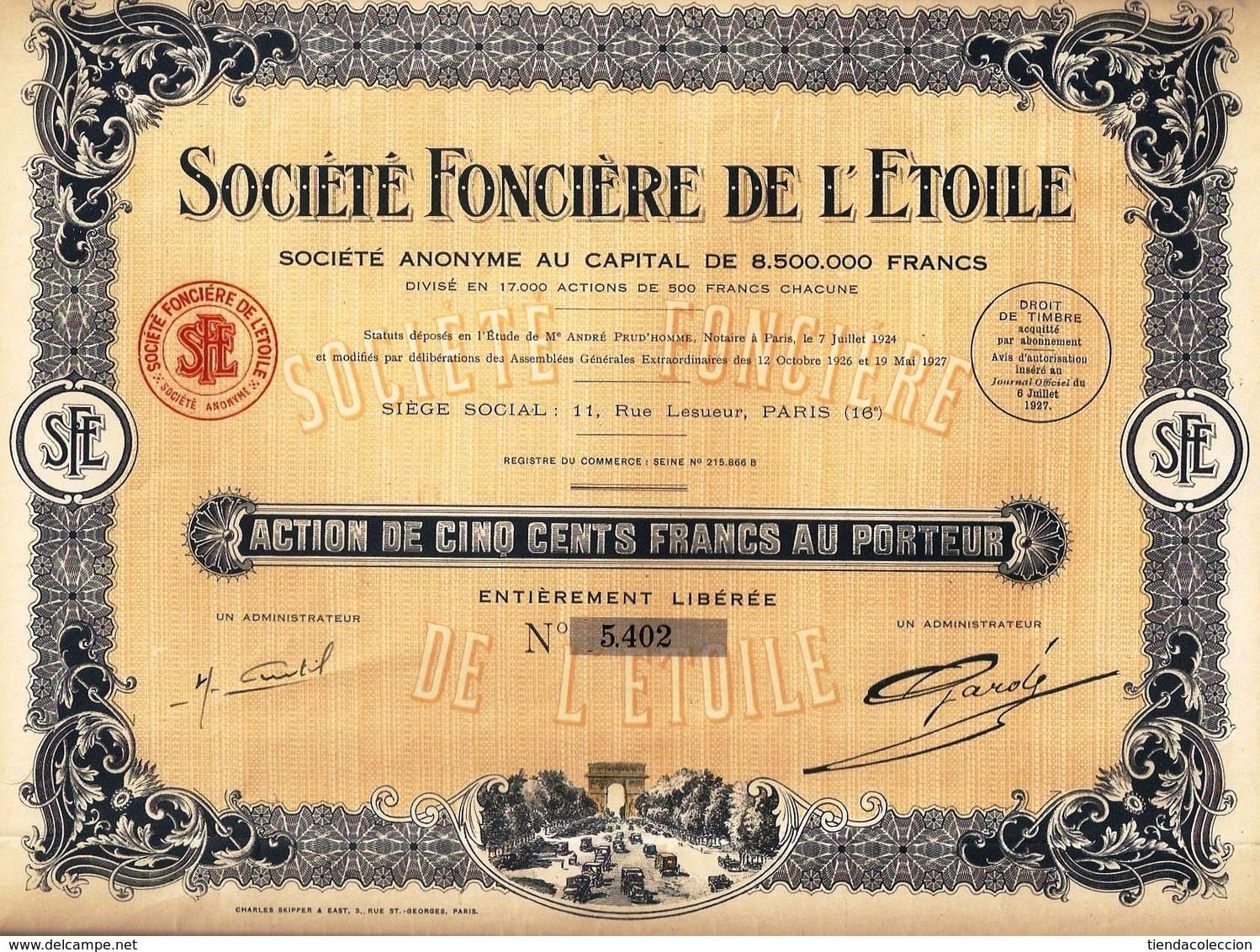 SOCIÉTÉ FONCIÈRE DE L'ETOILE - Industrie