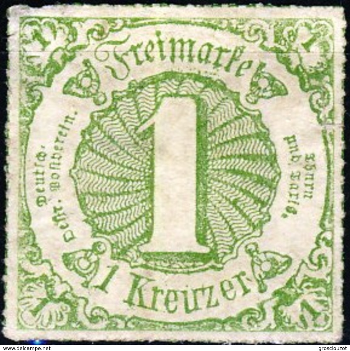 Germania Thurn Und Taxis S 1865 UN N. 45 Kr 1 Verde Giallo M Cat. € 17 - Nuovi