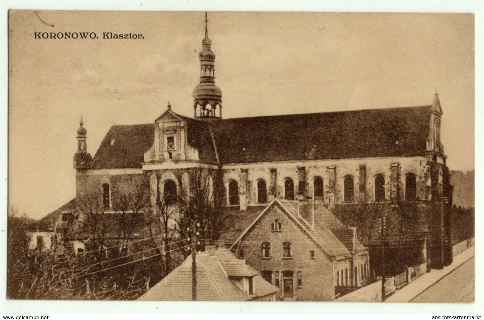 Koronowo Klasztor, Alte Ansichtskarte 1929 - Polen