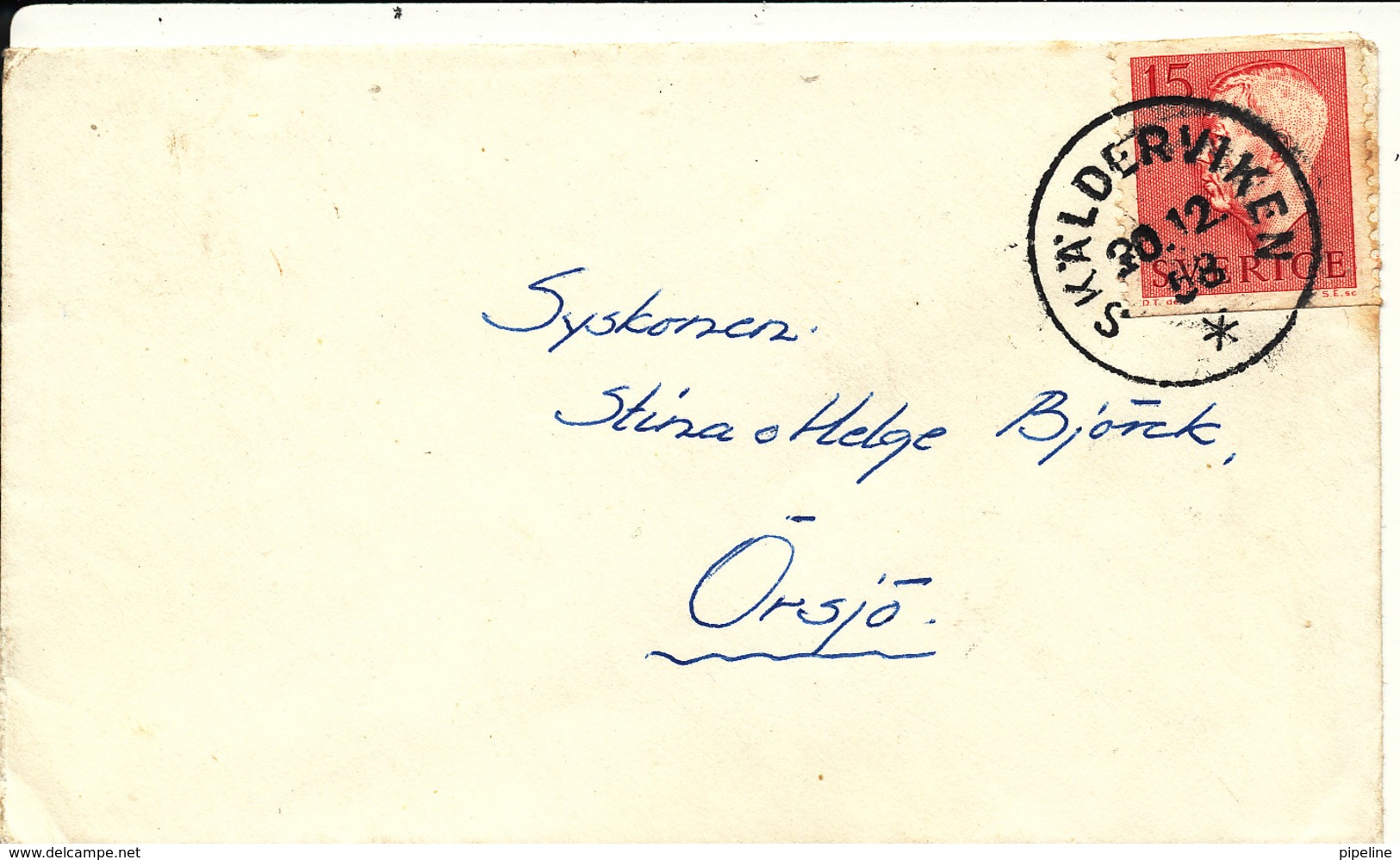 Sweden Small Cover Skälderviken 30-12-1958 - Covers & Documents