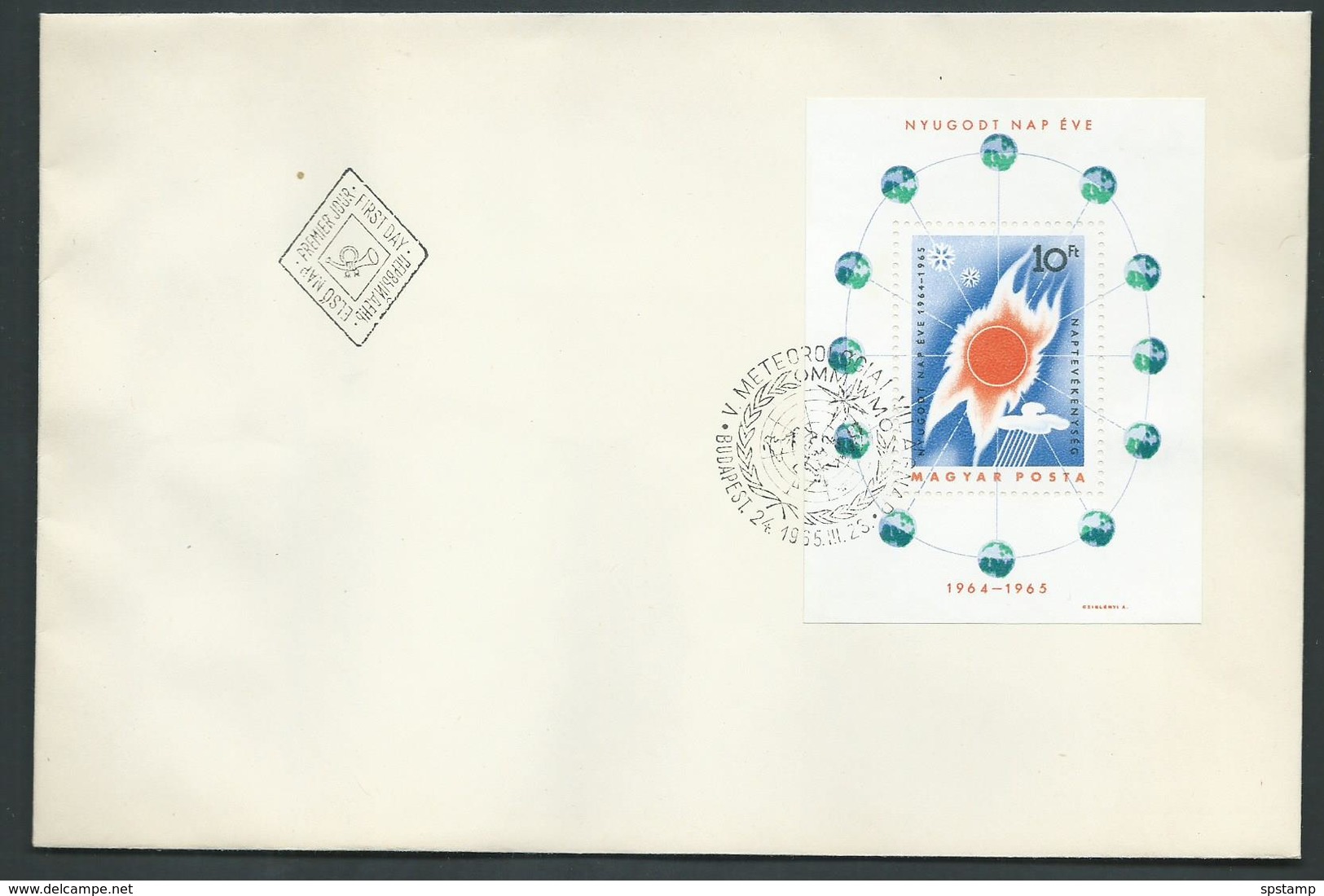 Hungary 1965 Quiet Sun Miniature Sheet On FDC Clean Unaddressed - Covers & Documents