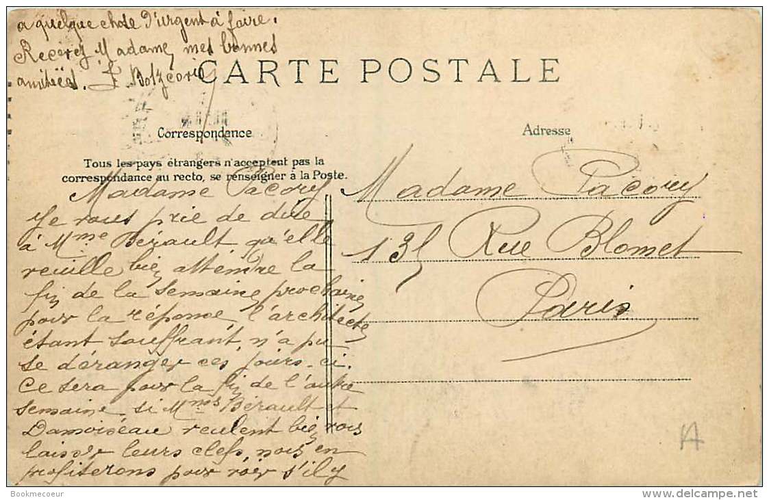 95  GONESSE Les Villas Rue De Paris  Voyagée Le 6 Juin 1914 Pour La Rue BLOMET à Paris - Gonesse