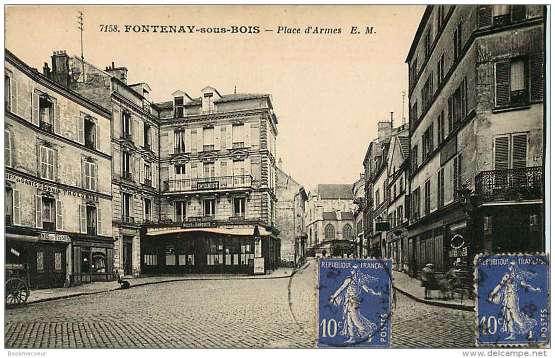 94  FONTENAY SOUS BOIS Place D'armes Le Grand  Café,  Voyagée Pour Bagnolet - Fontenay Sous Bois