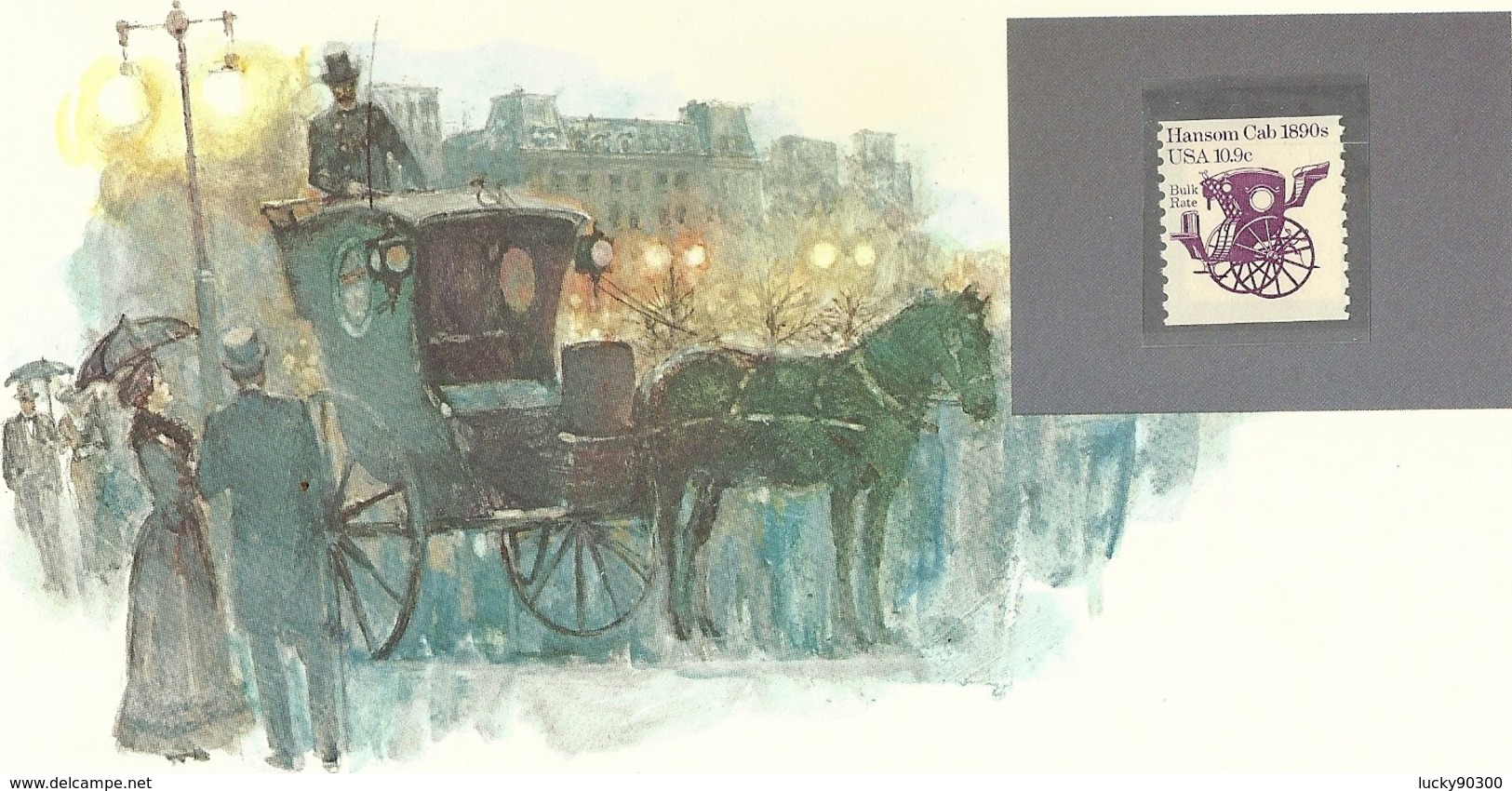 HISTOIRE DES TRANSPORTS - TIMBRE NEUF ETATS UNIES USA SUR CARTE  - HANSOM CAB - Stage-Coaches