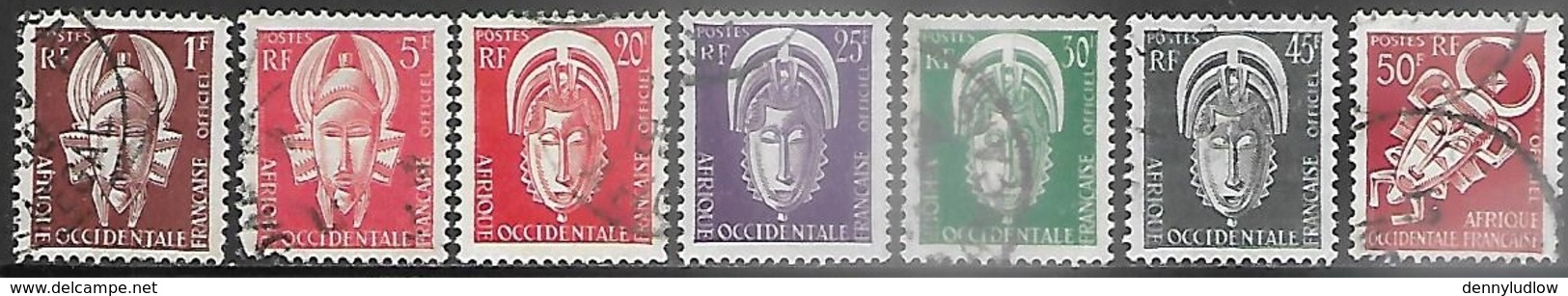 French West Africa  1958   7 Diff Used Dues To The 50fr   2016 Scott Value $7.90 - Used Stamps