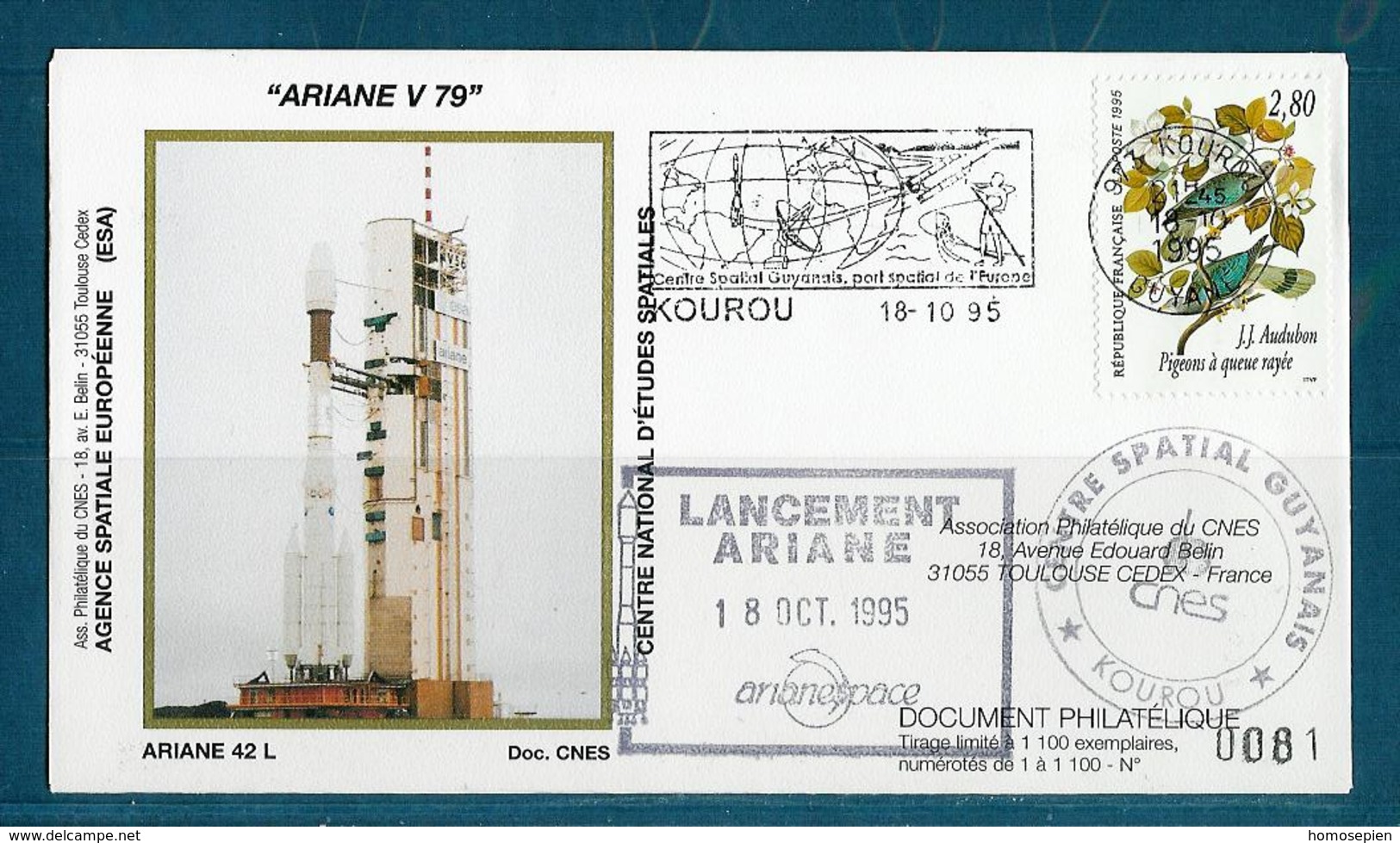 ESPACE - ARIANE Vol Du 1995/10 V79 - CNES - 3 Documents - Europe