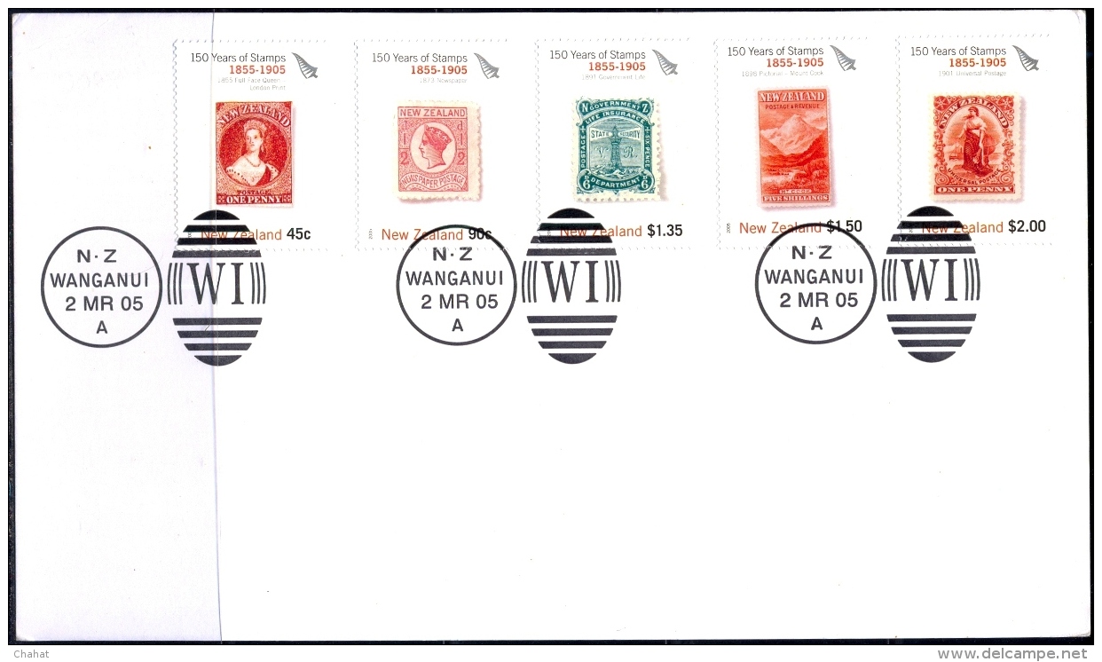 THE BEST STAMPS OF NEW ZEALAND-1955-2005-MS ON CARD-FIRST DAY CANCELLED-BX1-382 - Lettres & Documents