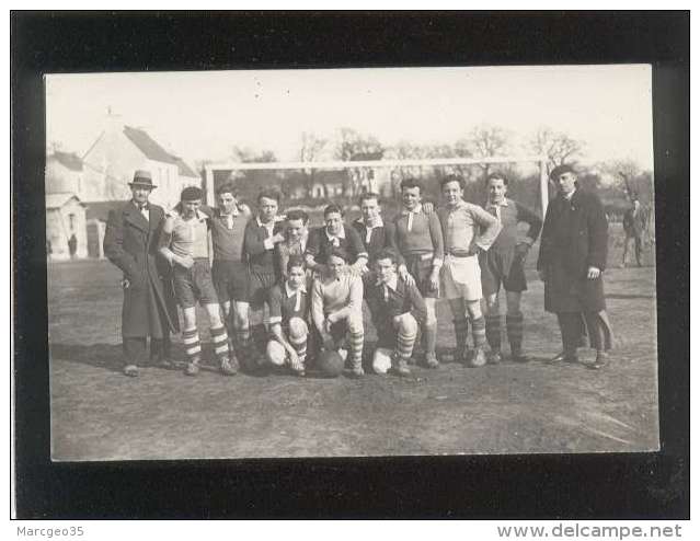 56 Lanester Carte Photo équipe De Football 1937- 1938 Prise Sur Le Terrain De Foot , Stade - Lanester