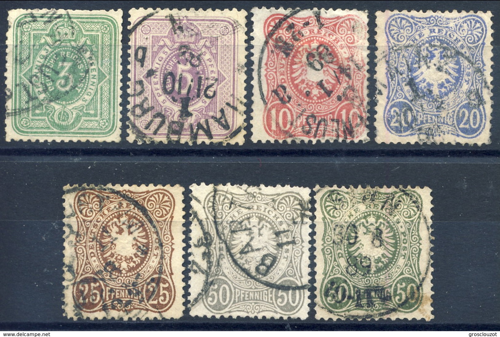 Germania Reich 1875 UN Serietta N. 30-35A Usati Cat. € 81 - Usati