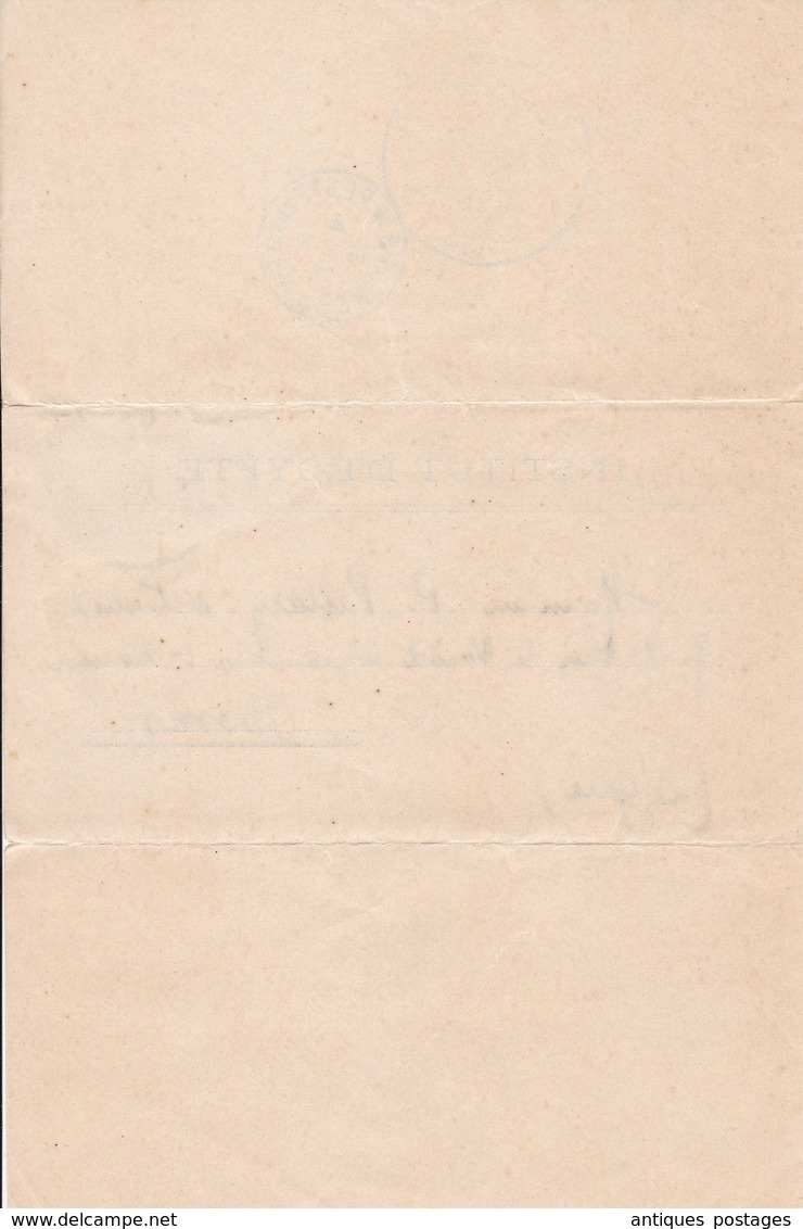 Institut D'Egypte Le Caire Postes Aux Armées 1932 Homs Syrie Syria - Militaire Stempels Vanaf 1900 (buiten De Oorlog)