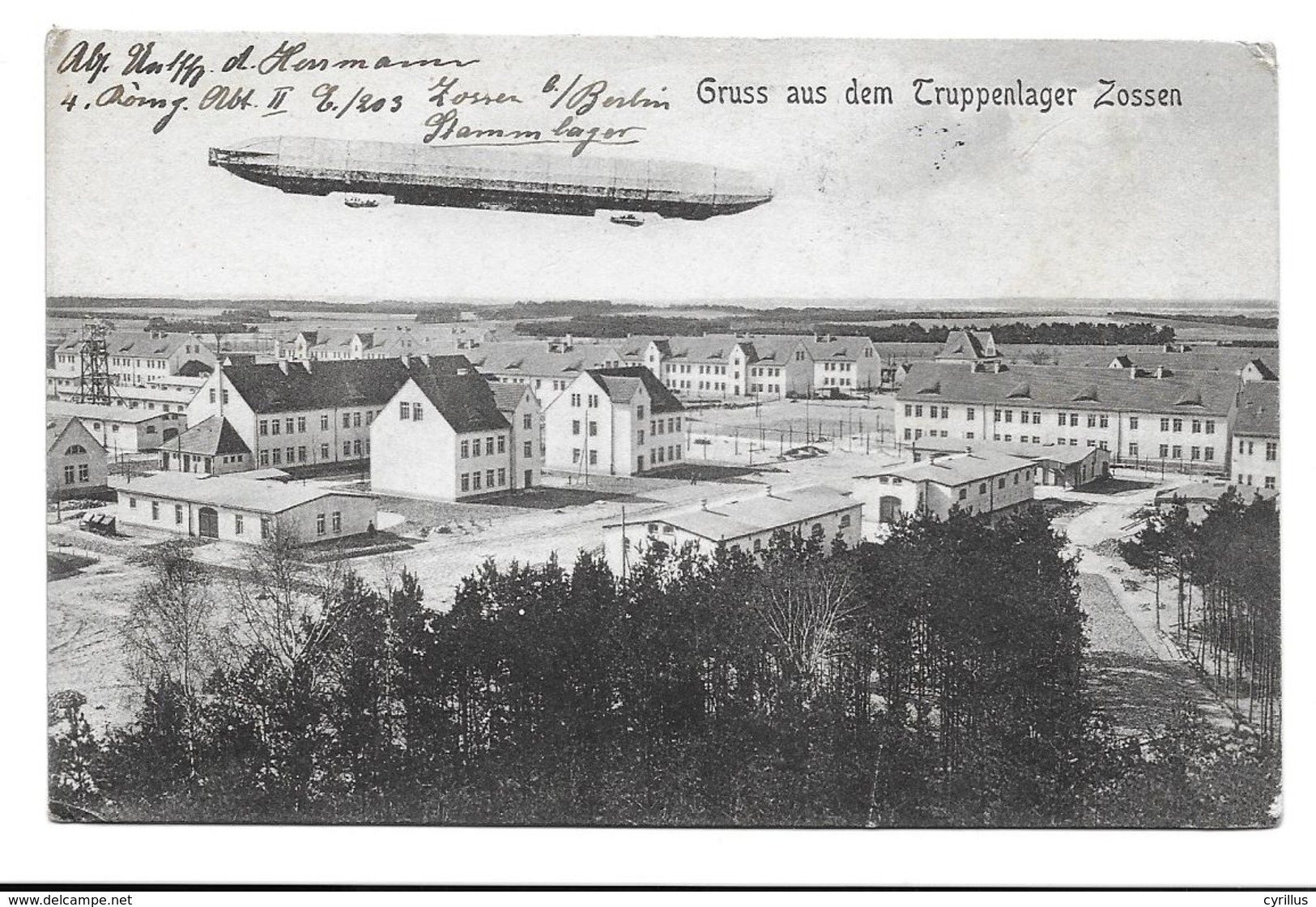 GRUSS AUS DEM TRUPPENLAGER ZOSSEN - Survole Zeppelin - Zossen