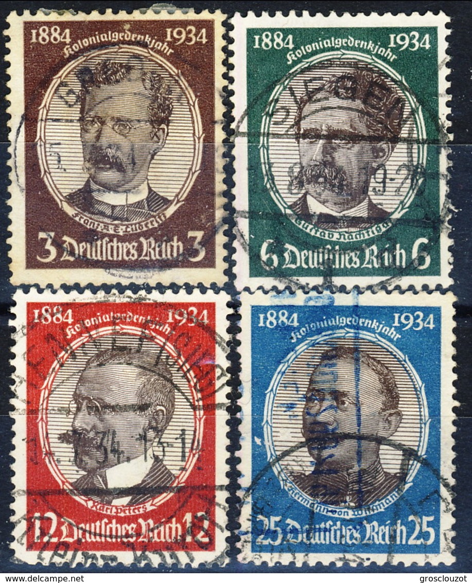 Germania Terzo Reich PA 1934 UN Serie N. 499-502 Usati Cat. € 38 - Gebraucht