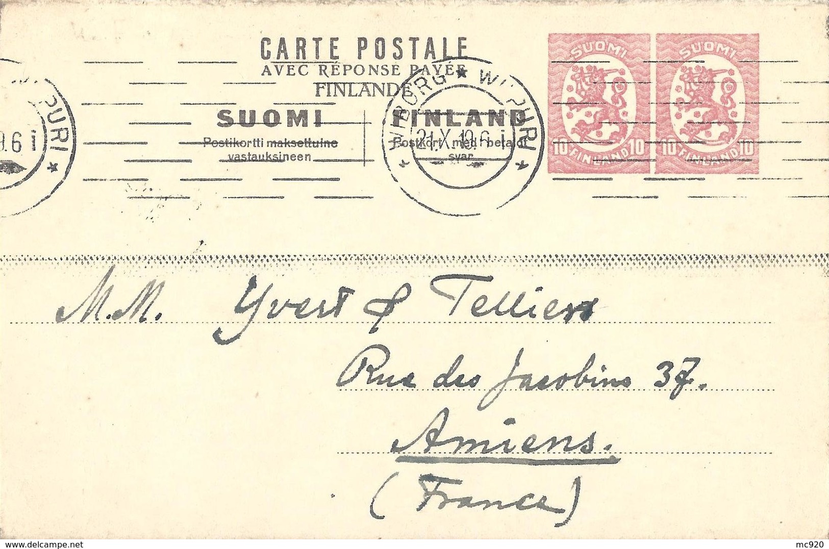 Finlande Suomi Entier Postal, Ganzsachen, Postal Stationery. Carte Postale, Postkarten, Postkort. - Postal Stationery