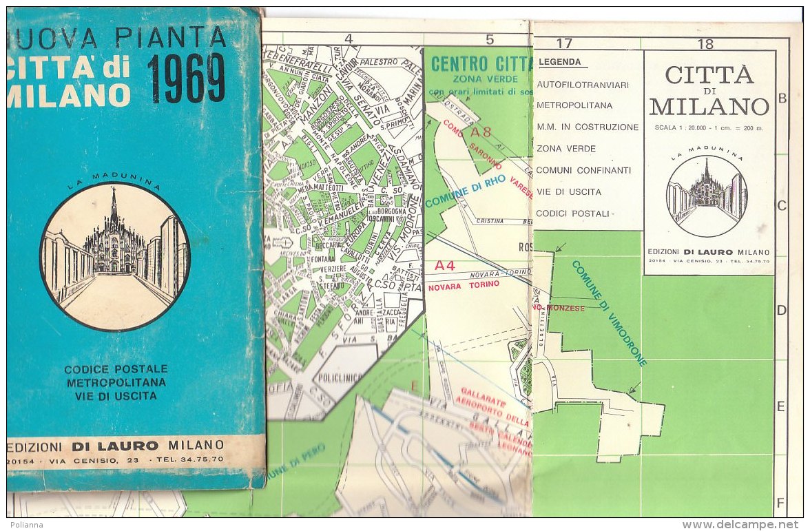 B1915 - PIANTA CITTA&acute; DI MILANO Ed. Di Lauro 1969/METROPOLITANA/LINEE FILOBUS/TRAMWAY - Carte Topografiche