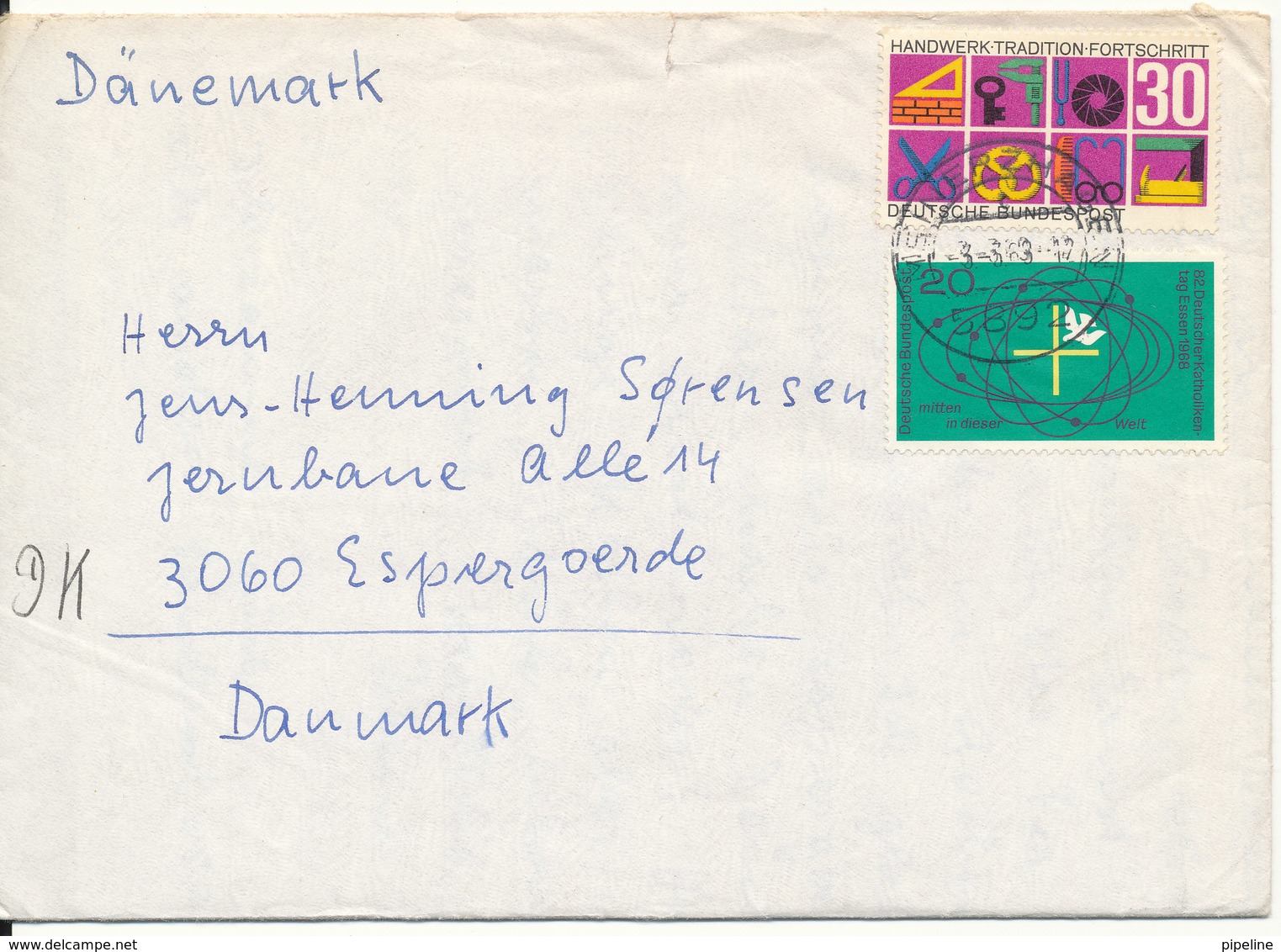 Germany Cover Sent To Denmark 3-3-1963 - Brieven En Documenten