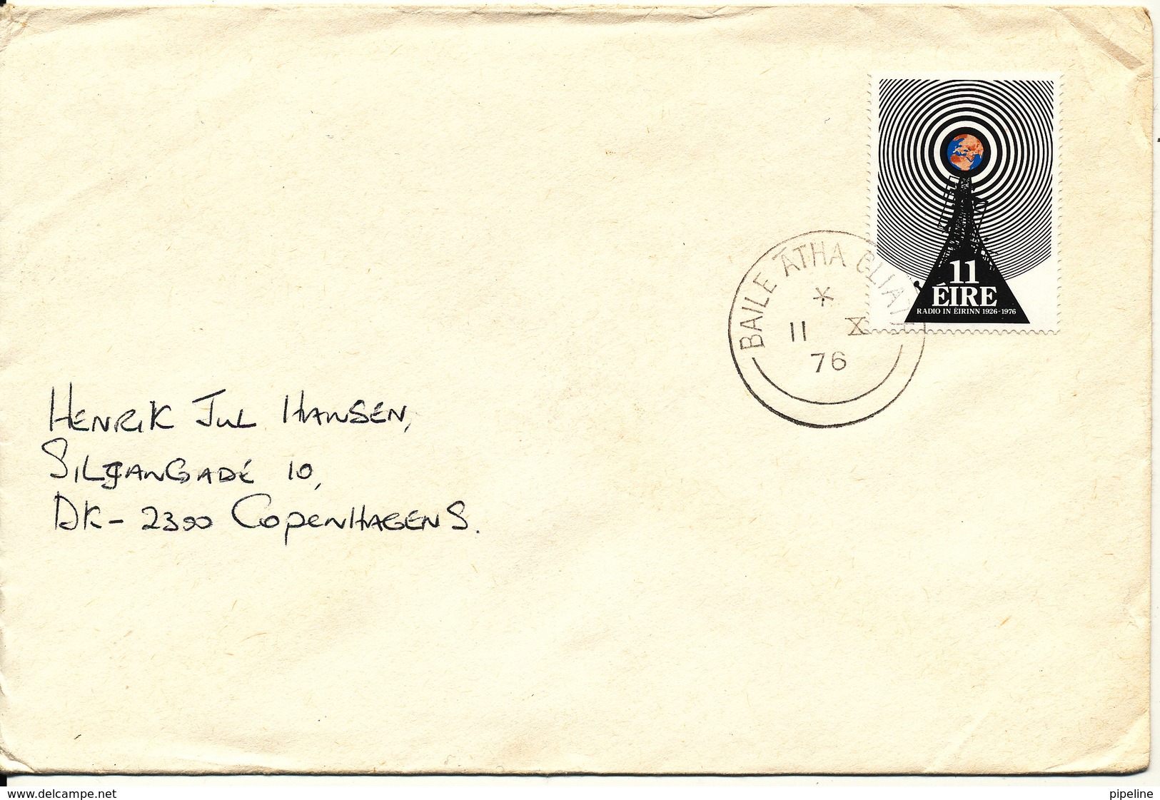 Ireland Cover Sent To Denmark Baile Atha Cliath 11-10-1976 - Covers & Documents