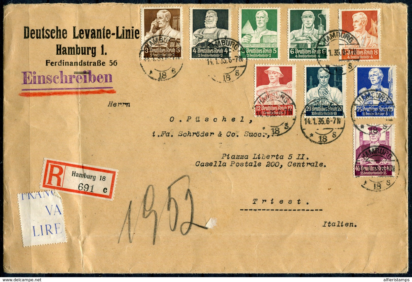 1935-ALLEMAGNE-RARE  CPL.SET ON COVER-LUXE ! - Lettres & Documents