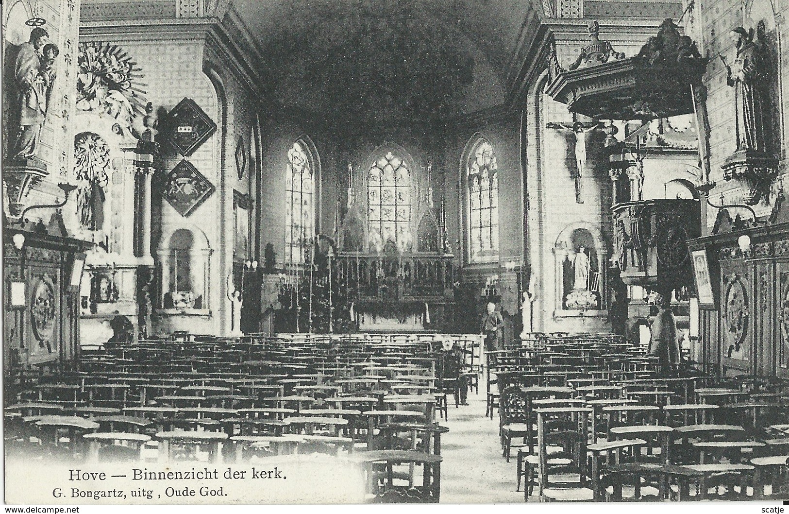 Hove  -   Binnenzicht Der Kerk  -   1914  Naar   Berlaer - Hove