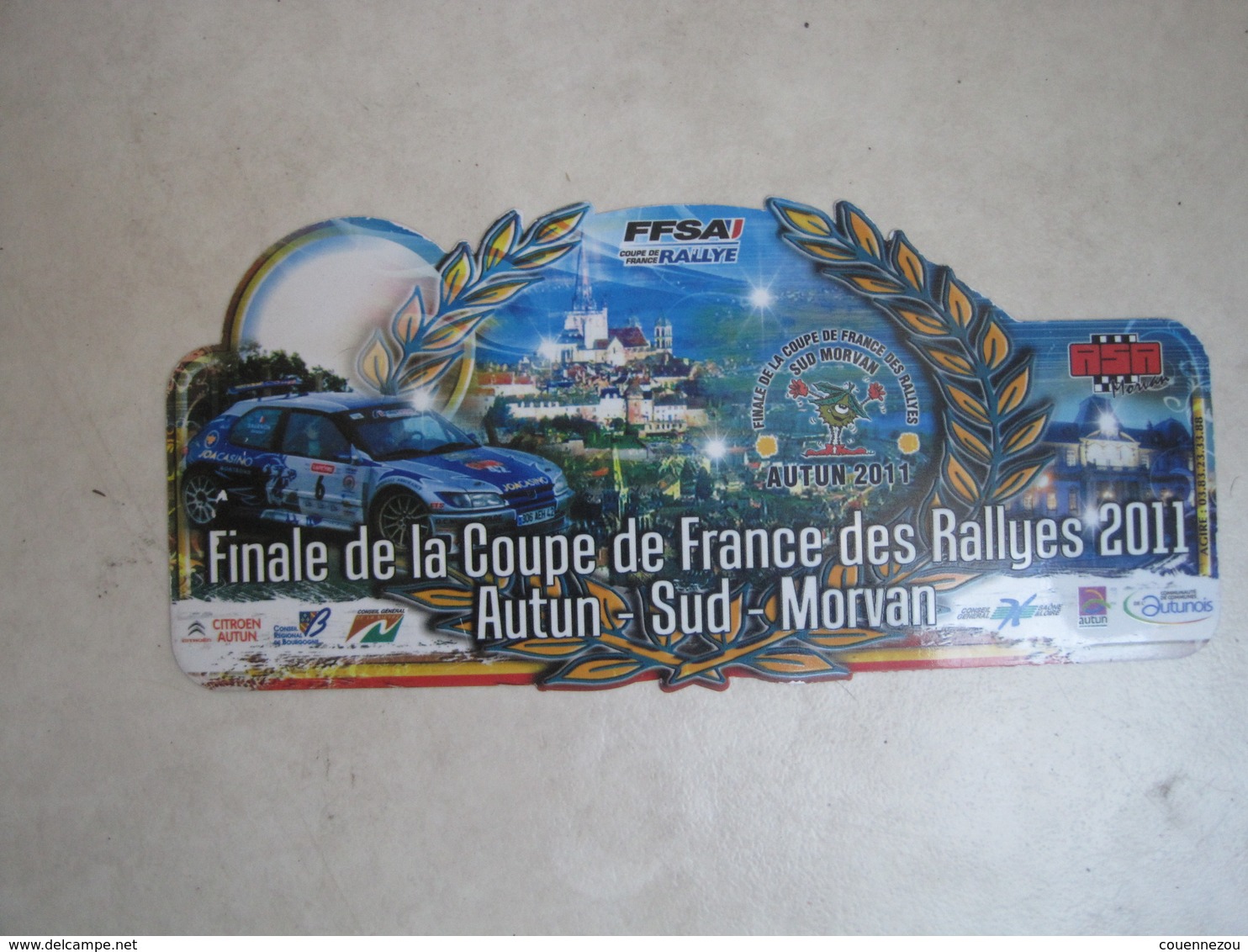 PLAQUE DE RALLYE   FINALE DE LA COUPE DE FRANCE DES RALLYES 2011  AUTUN SUD MORVAN - Rallyeschilder