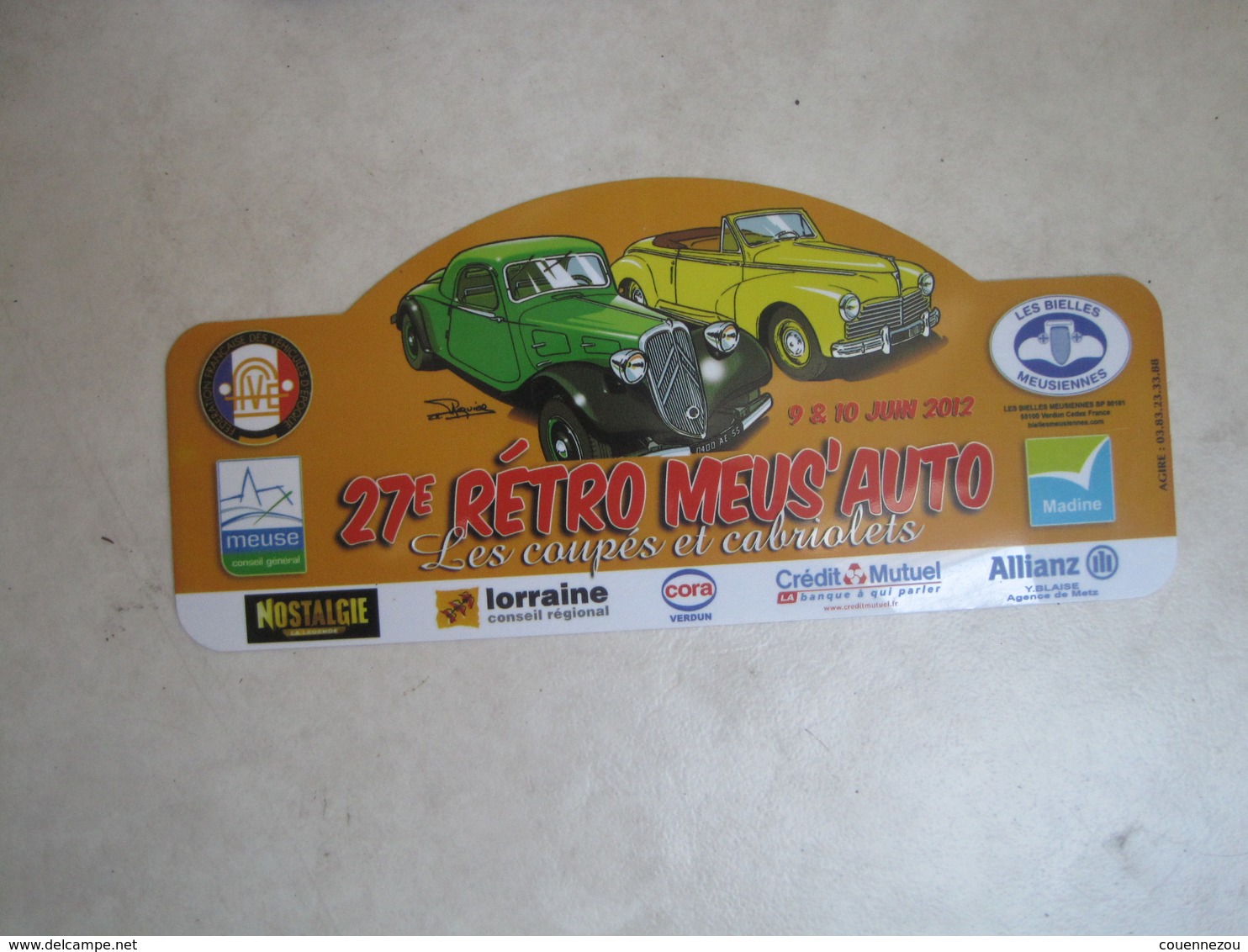 PLAQUE DE RALLYE   27 EME RETRO MEUS AUTO - Rallyeschilder