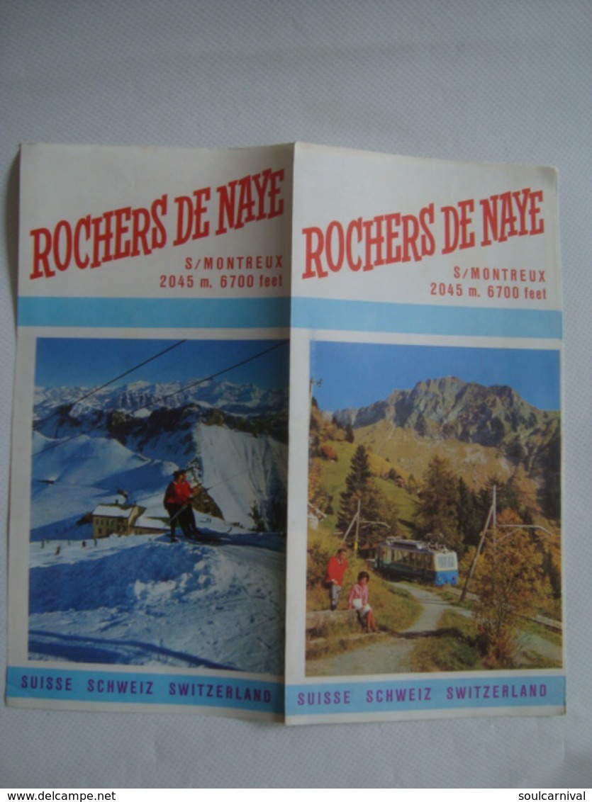 ROCHERS DE NAYE. S/MONTREUX - SWITZERLAND, VAUD, 1970 APROX. 8 PAGE BROCHURE. - Dépliants Turistici