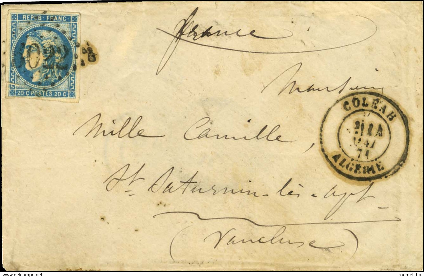 GC 5022 / N° 46 Càd COLEAH / ALGERIE 14 MAI 71. - TB. - 1870 Bordeaux Printing