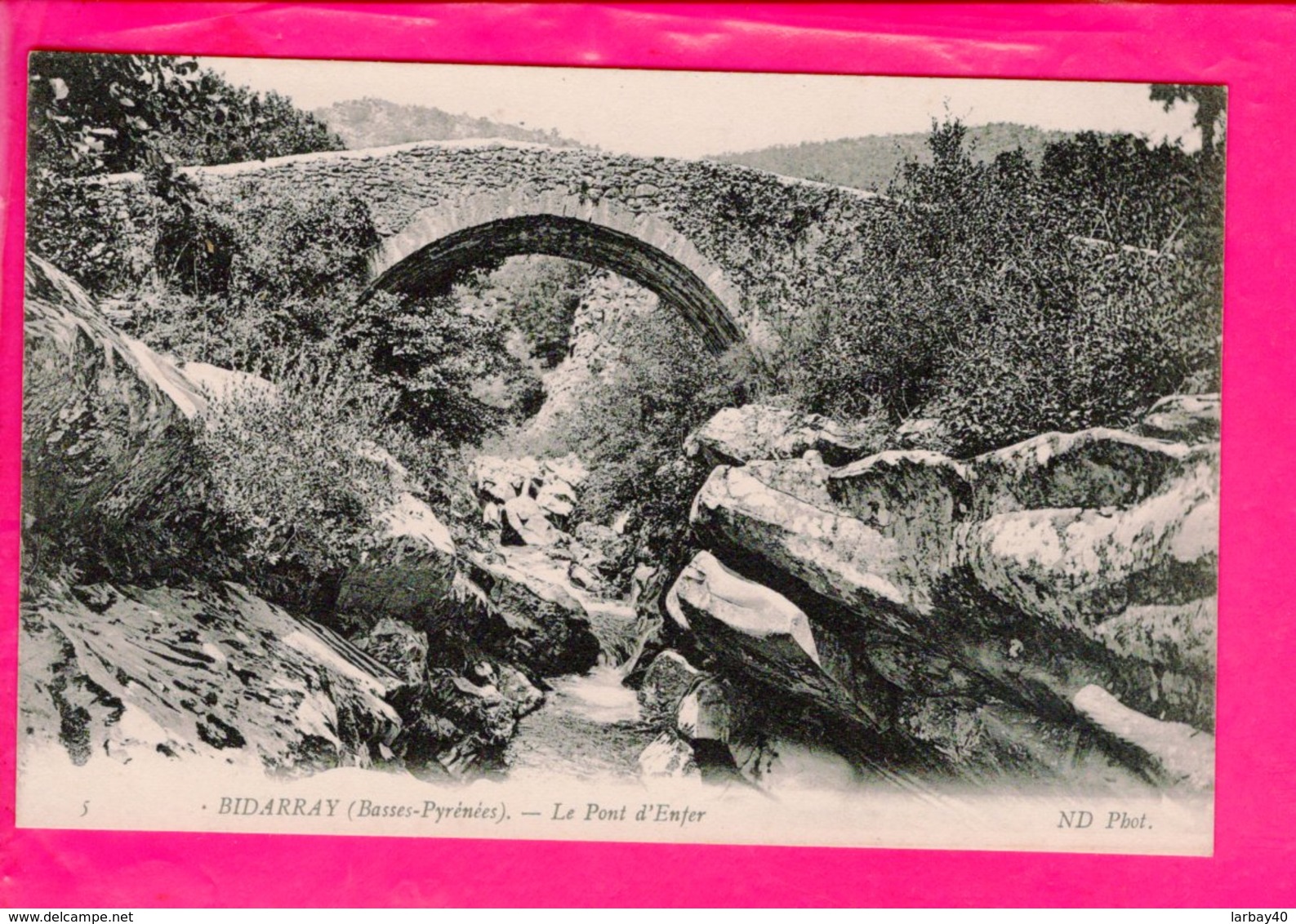 Cpa  Carte Postale Ancienne  - Bidarray Pont D Enfer - Bidarray