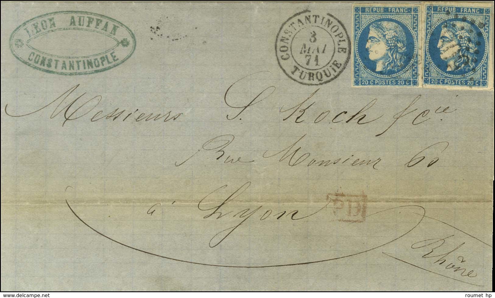 GC 5083 / N° 46 (2) Càd CONSTANTINOPLE / TURQUIE 3 MAI 71 Sur Lettre Avec Texte Pour Lyon. - SUP. - R. - Maritieme Post