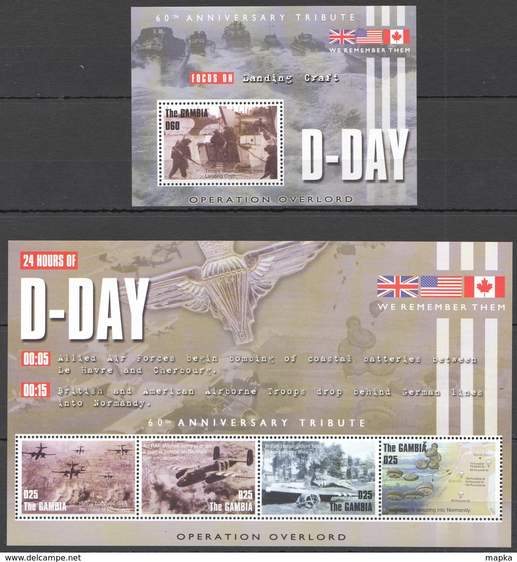 L975 GAMBIA WAR D-DAY 60TH ANNIVERSARY 1KB+1BL MNH - 2. Weltkrieg