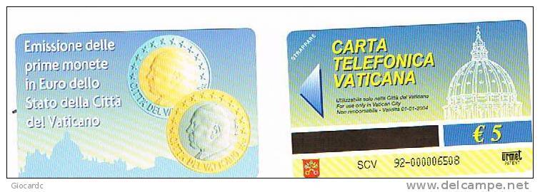 VATICANO-VATICAN-VATICAN CITY  CAT. C&C       6092 - PRIME MONETE IN EURO EMESSE DALLA CITTA' DE VATICANO - Timbres & Monnaies