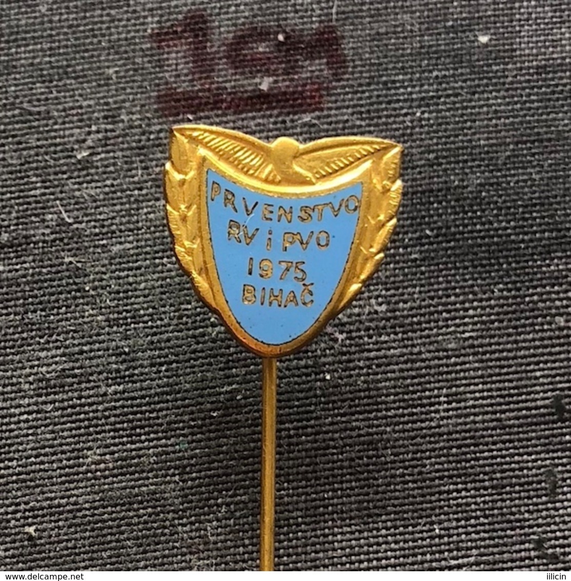 Badge (Pin) ZN006836 - Military (Army) RV PVO Aviation And Air-Defense Yugoslavia Championships 1975 - Militaria