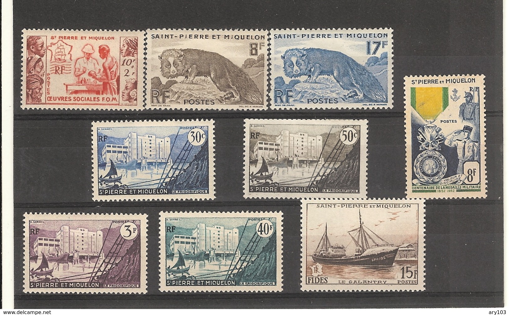 Saint .Pierre & Miquelon_ Série 344/351  (1950) - Oblitérés