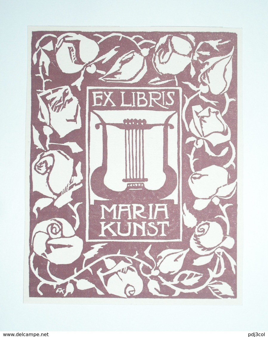 Reproduction D'Ex-libris Moderne XXème Illustré -  Allemagne - MARIA KUNST - Ex-libris