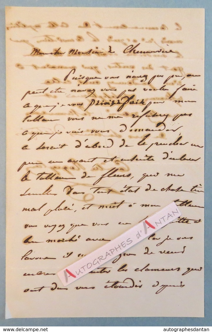 L.A.S Camille ROQUEPLAN Peintre Né à Mallemort (Bouches Du Rhône) élève De Gros Et Pujol - Lettre Autographe Rocoplan - Autres & Non Classés