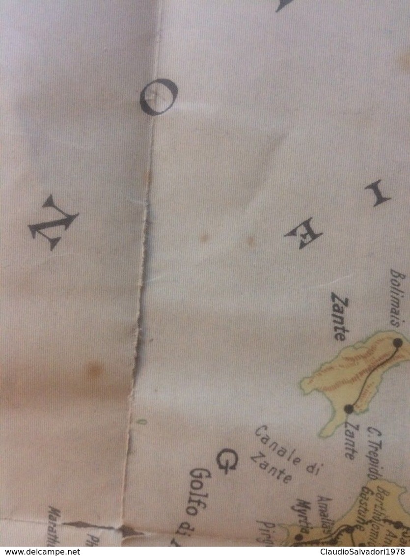 Mappa Antica 1897 Carta Del Teatro Degli Avvenimenti D’Oriente Guerra Greco Turca - Carte Geographique