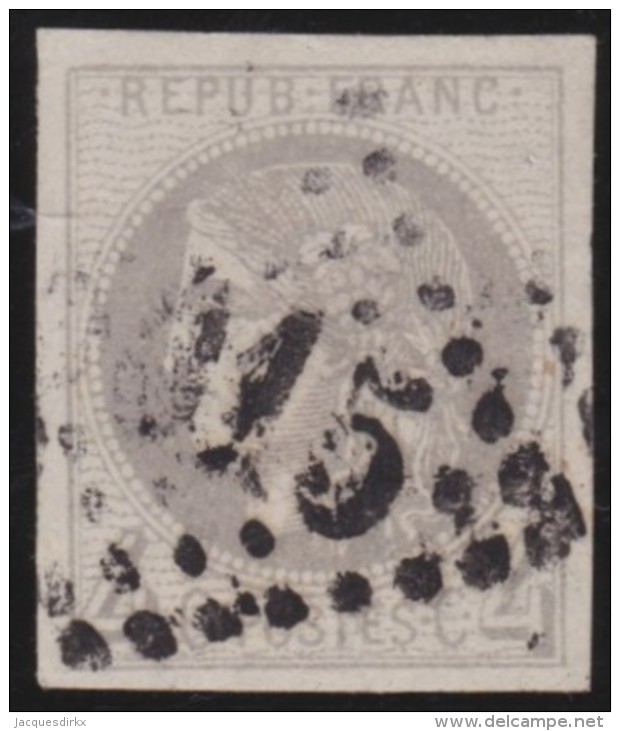 France  .      Yvert   .     41B   .    Report  2      .    ( 2 Scans )  .     O    .     Oblitéré - 1870 Ausgabe Bordeaux