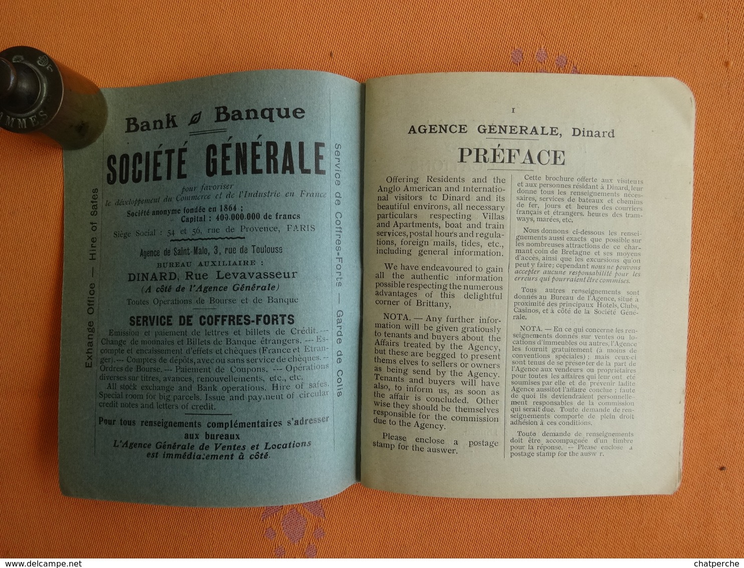 DEPLIANT TOURISTIQUE GUIDE AGENCE GENERALE DINARD  1912 - Dépliants Touristiques