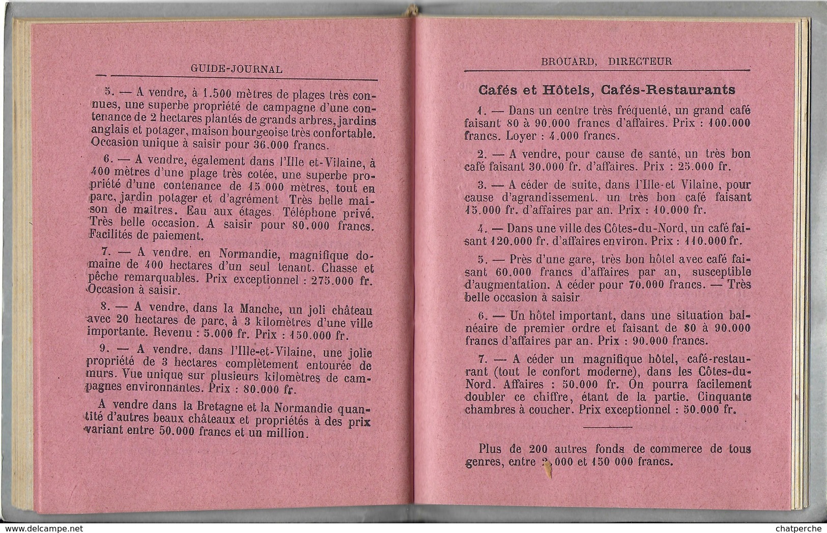 DEPLIANT TOURISTIQUE GUIDE  JOURNAL  LE COMPTOIR IMMOBILIER 08 / 1912 PARAME SAINT MALO