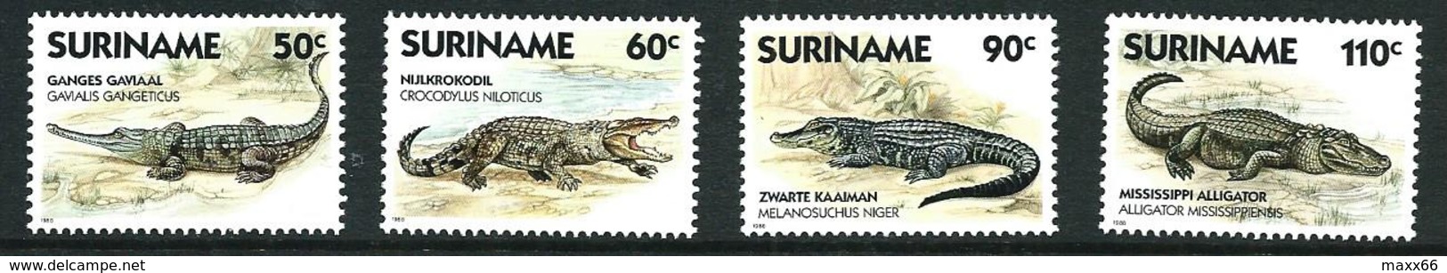 SURINAME MNH - 1988 Reptiles - Crocodiles - Vari Cent - Michel SR 1248 1251 - Suriname