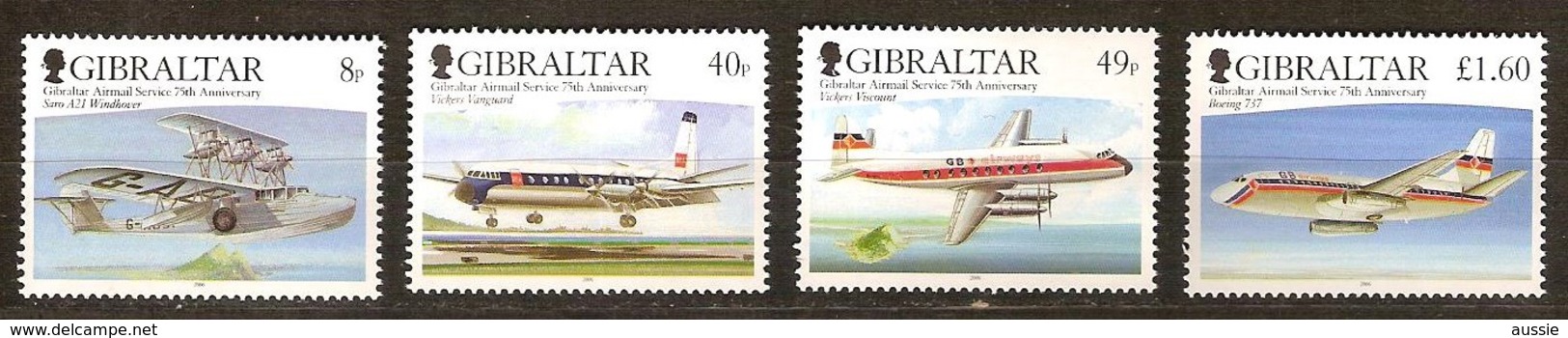 Gibraltar 2006 Yvertnr 1175-1178 *** MNH  Cote 13,00 Euro  Avions Vliegtuigen Airplanes - Gibilterra