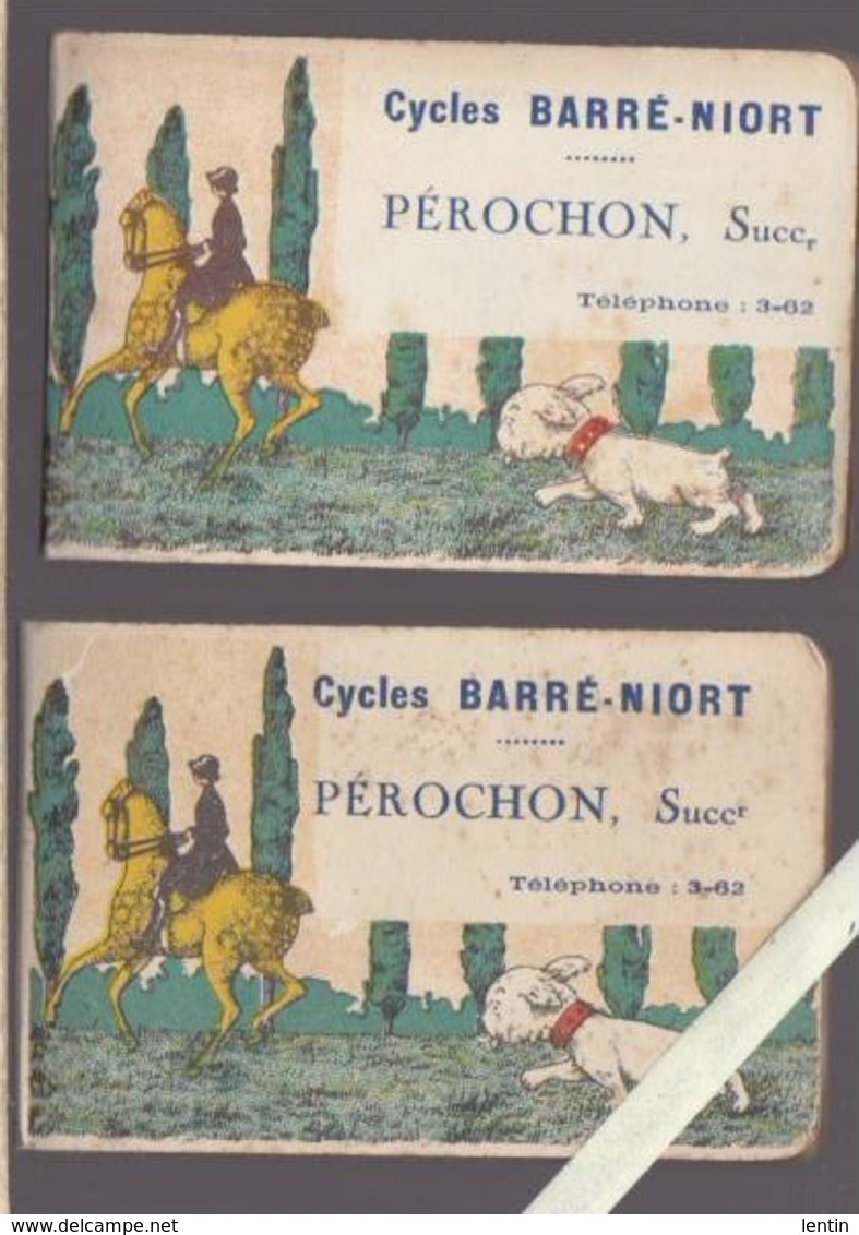 Cycles Barré Niort - Pérochon Succr -  Lot De 2 Carnets - Couvertures Illustrées Style Benjamin Rabier - Publicités