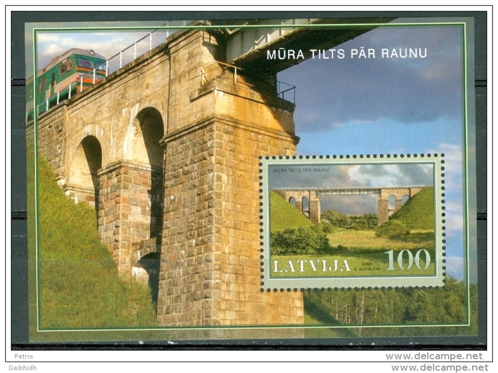 LATVIA 2006 Rauna Railway Bridge Block MNH / **.  Michel Block 22 - Latvia