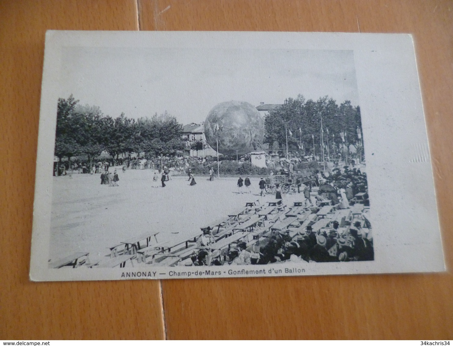 CPA 07 Ardèche Annonay Champ De Mars Gonflement Du Ballon TBE - Annonay