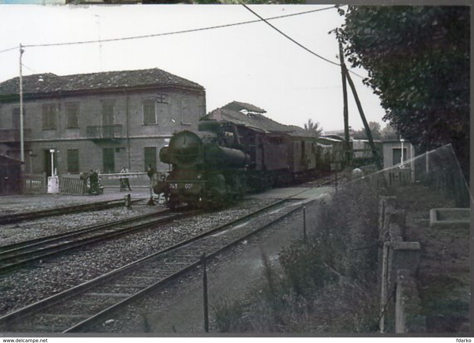 287 - Vapore 743.005 Alba Cuneo   Railroad Train Italian Railways Treni Locomotiva Ansaldo - Gares - Avec Trains