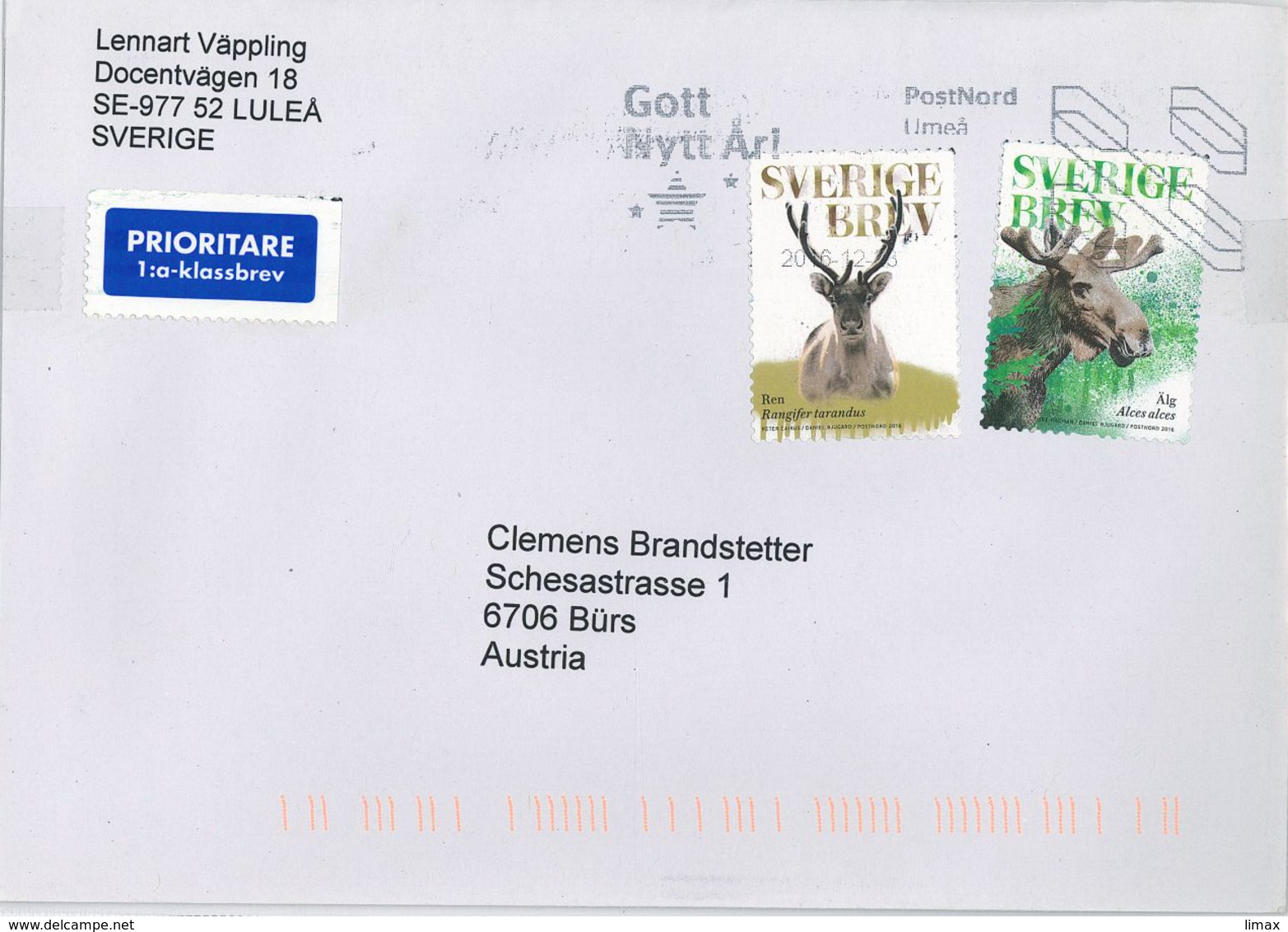 Rangifer Tardanus Alces Alces Elch Rentier Gott Nytt Ari - Storia Postale