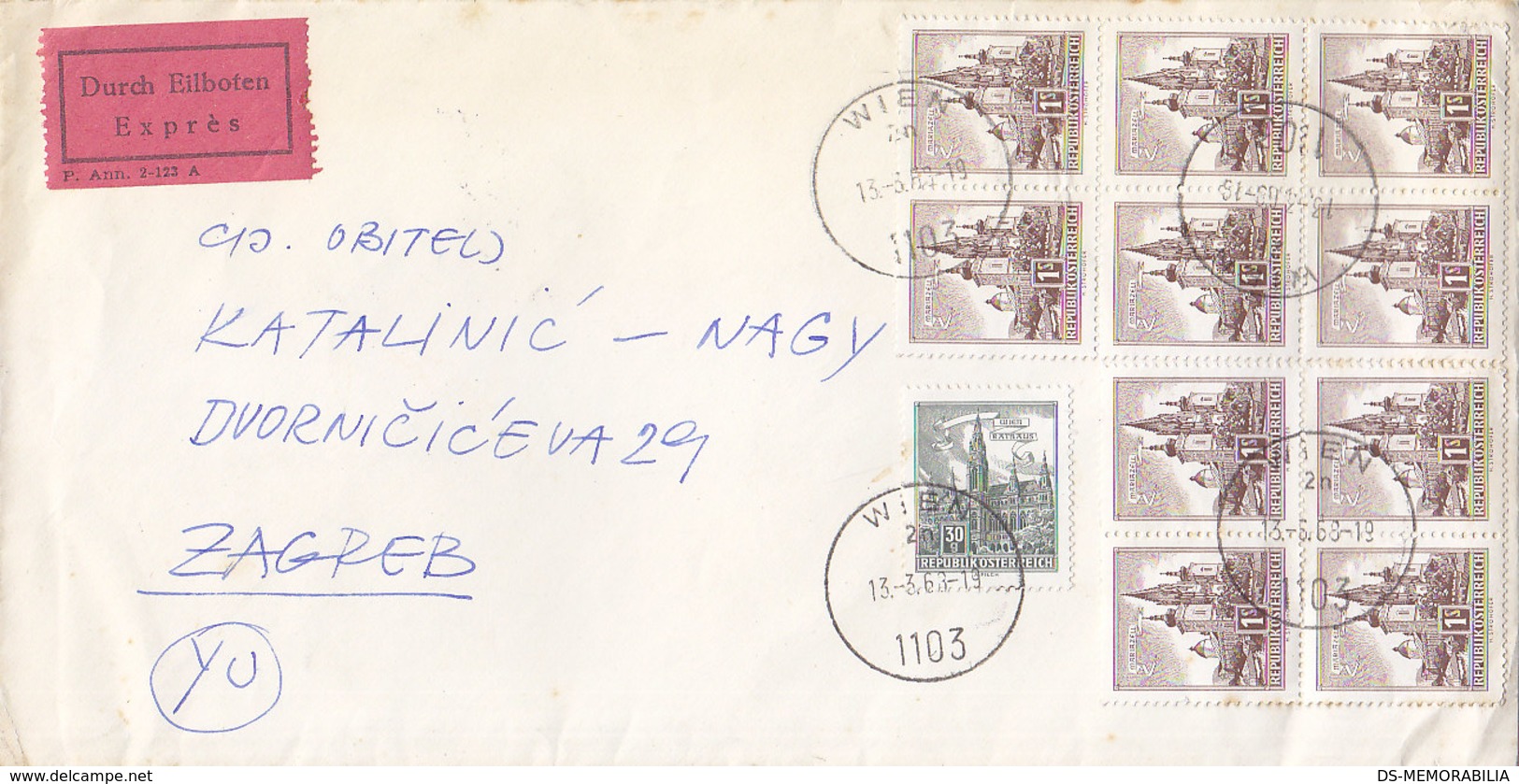 Austria Express Cover Sent To Yugoslavia , Wien 1963 - Lettres & Documents